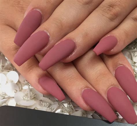 pink matte nails